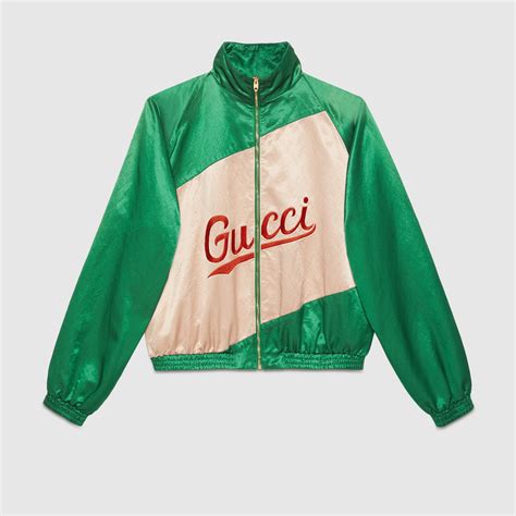 gucci cotton viscose jacket with gucci script